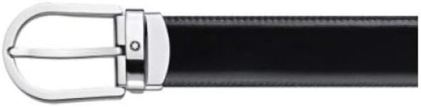 MONTBLANC MB128135, Ceinture en Cuir Double Couleur Noir/Marron Longueur réglable 3 x 120 cm Mixte, Taille Unique