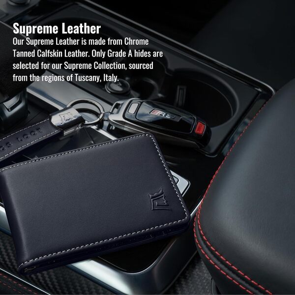 Kings Loot Portefeuille minimaliste pour homme avec poche pour espèces et sangle de traction pour cartes – Peut contenir 1 à 15 cartes, fin et élégant, saphire, Cash Pocket 2.0, Qualité supérieure