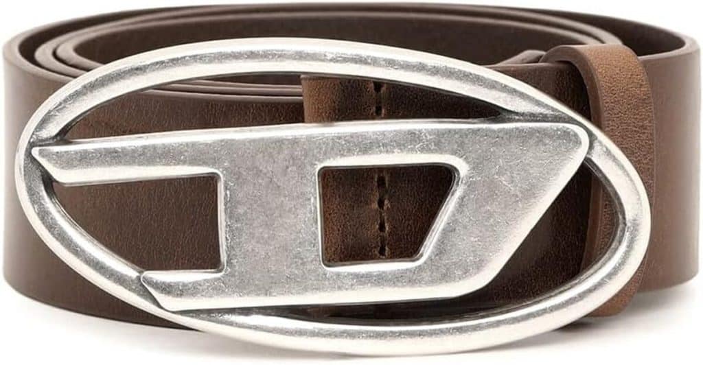 Avis sur la ceinture Diesel oval d logo brun 90