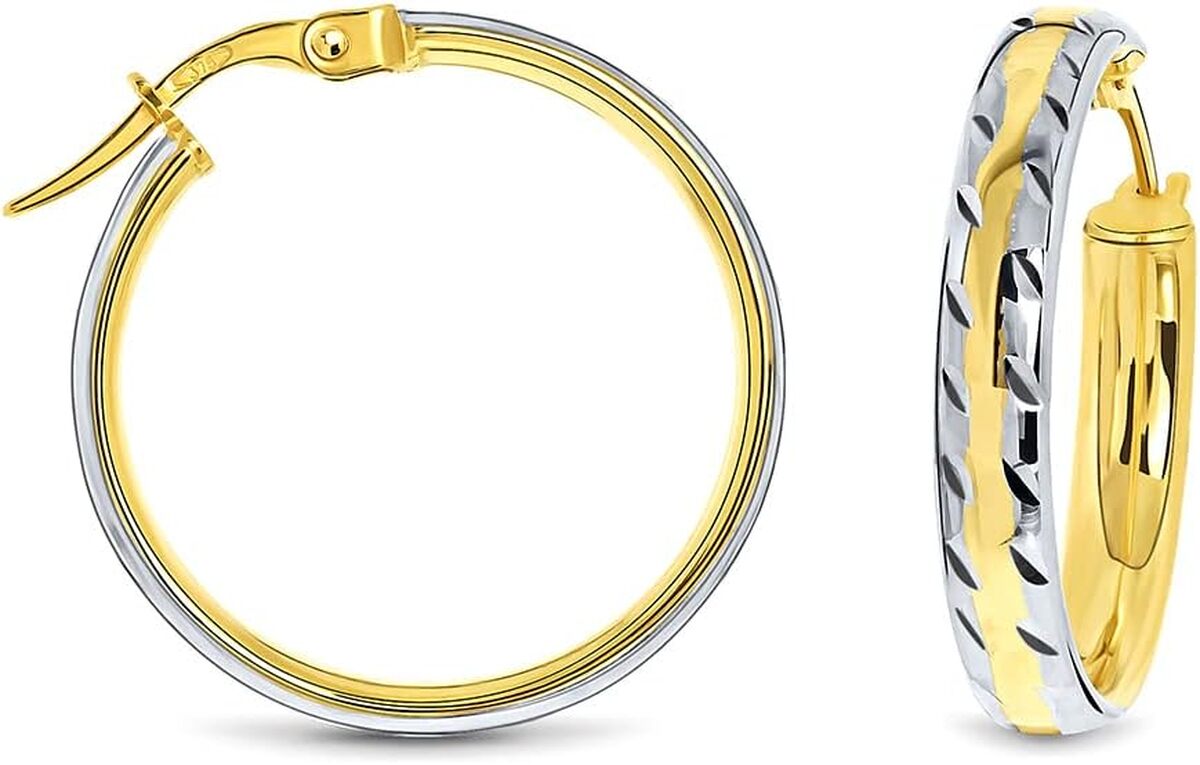 Avis : créoles bicolor Miore en or 9 carats