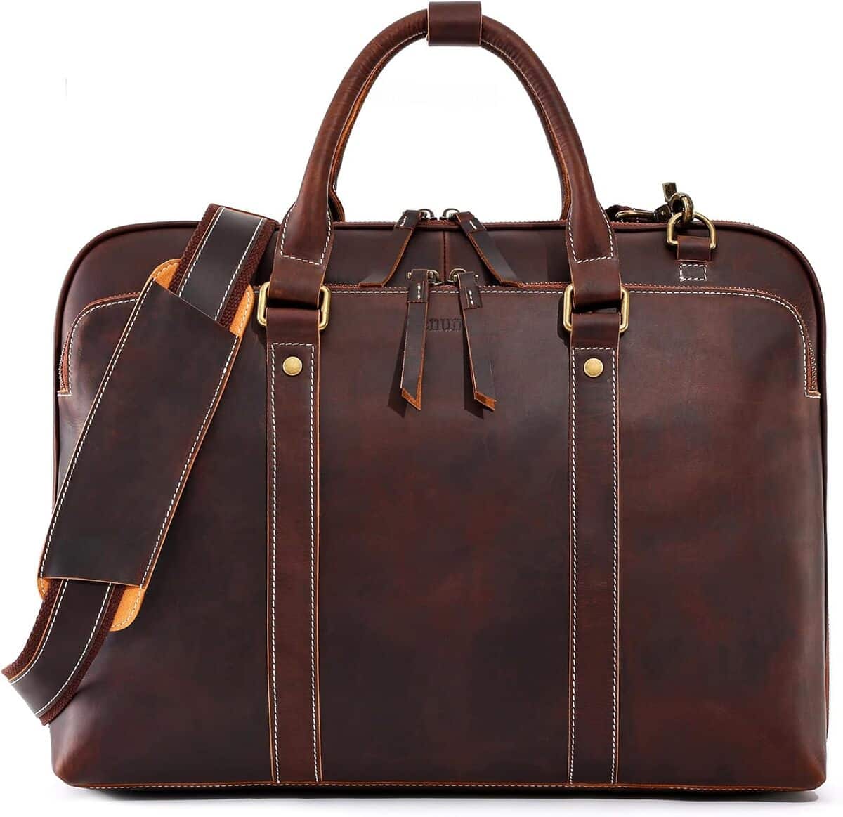 Test : sacoche en cuir vรฉritable CENUNCO pour ordinateur portable de 40, 6 cm