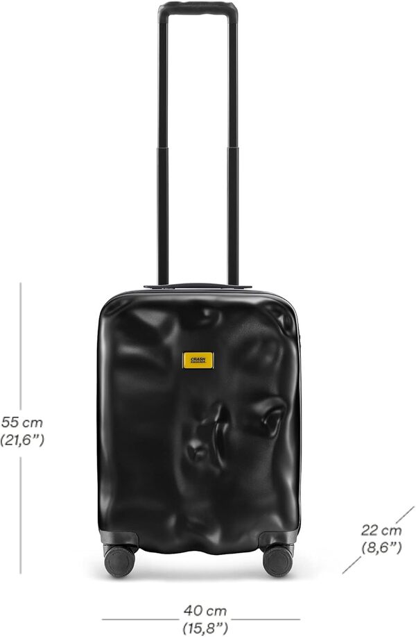 Crash Baggage - Icon Cabin, Valise Rigide en Polycarbonate, Bagage à Main, Trolley Dimensions 55 x 40 x 22 cm, Capacité 35 litres, Couleur Noir