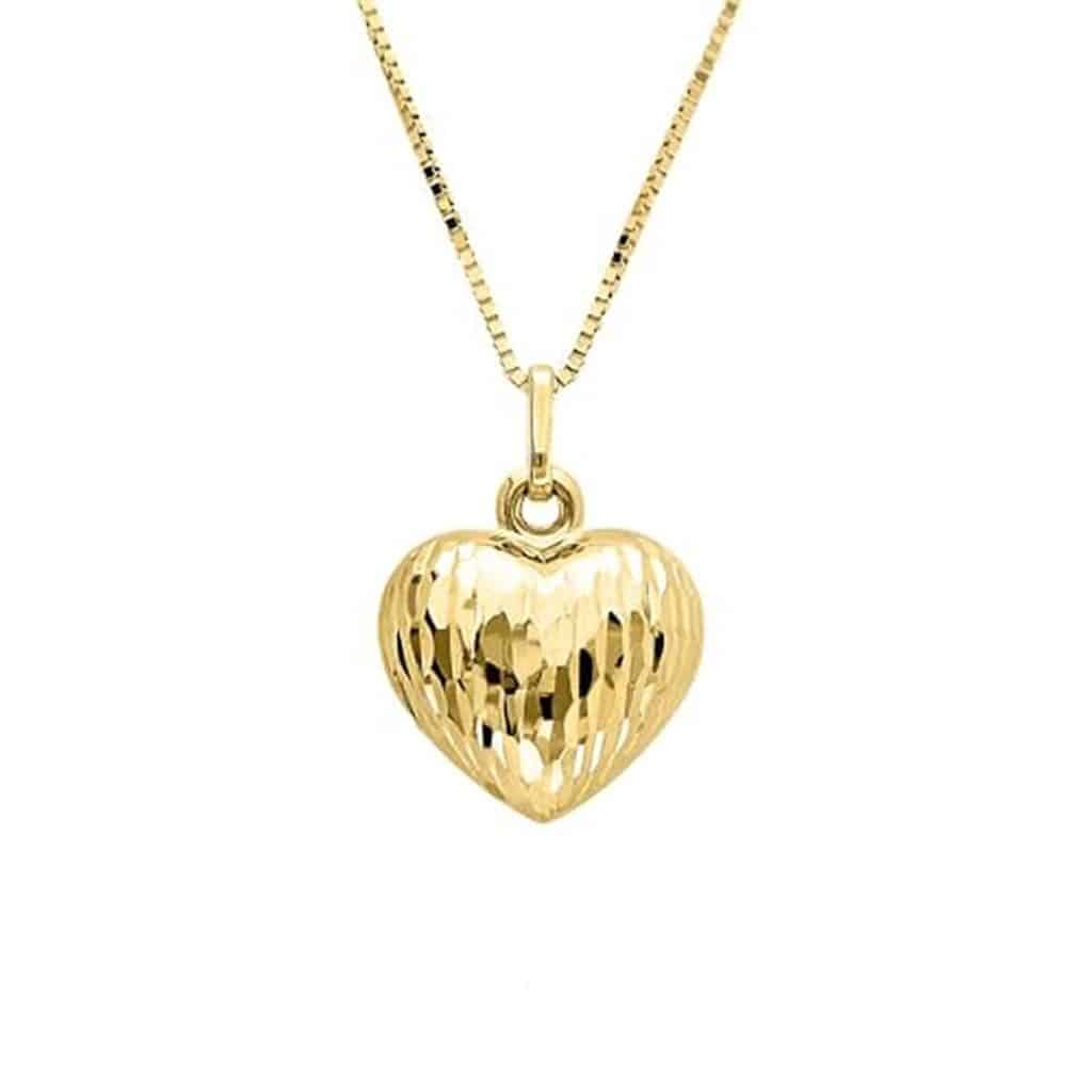 Avis collier Lucchetta : pendentif coeur diamanté en or 14 carats
