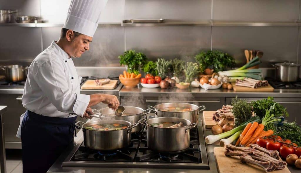 Maîtrisez les fonds, fumets et consommés : astuces pour des bases savoureuses