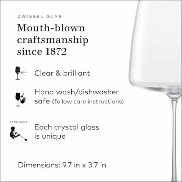 Découvrez notre avis complet sur les verres à vin Zwiesel Glas Handmade Simplify : design élégant, fabrication artisanale, et dégustation optimale.