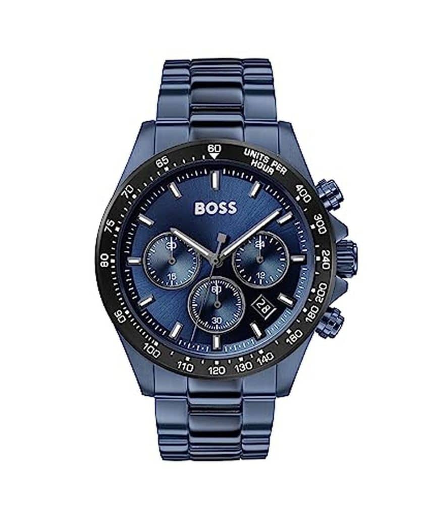 Avis : montre chronographe BOSS 1513758 avec bracelet en acier bleu