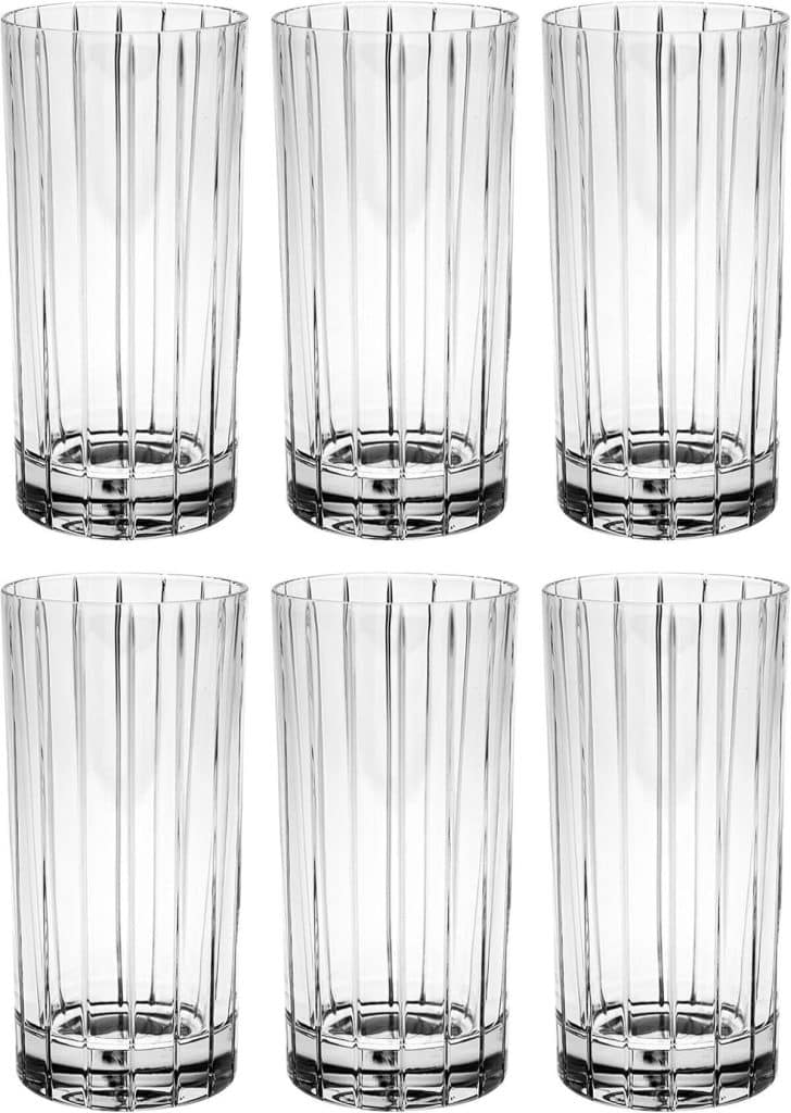 Avis : verres Barski en cristal motif rayƩ, lot de 6