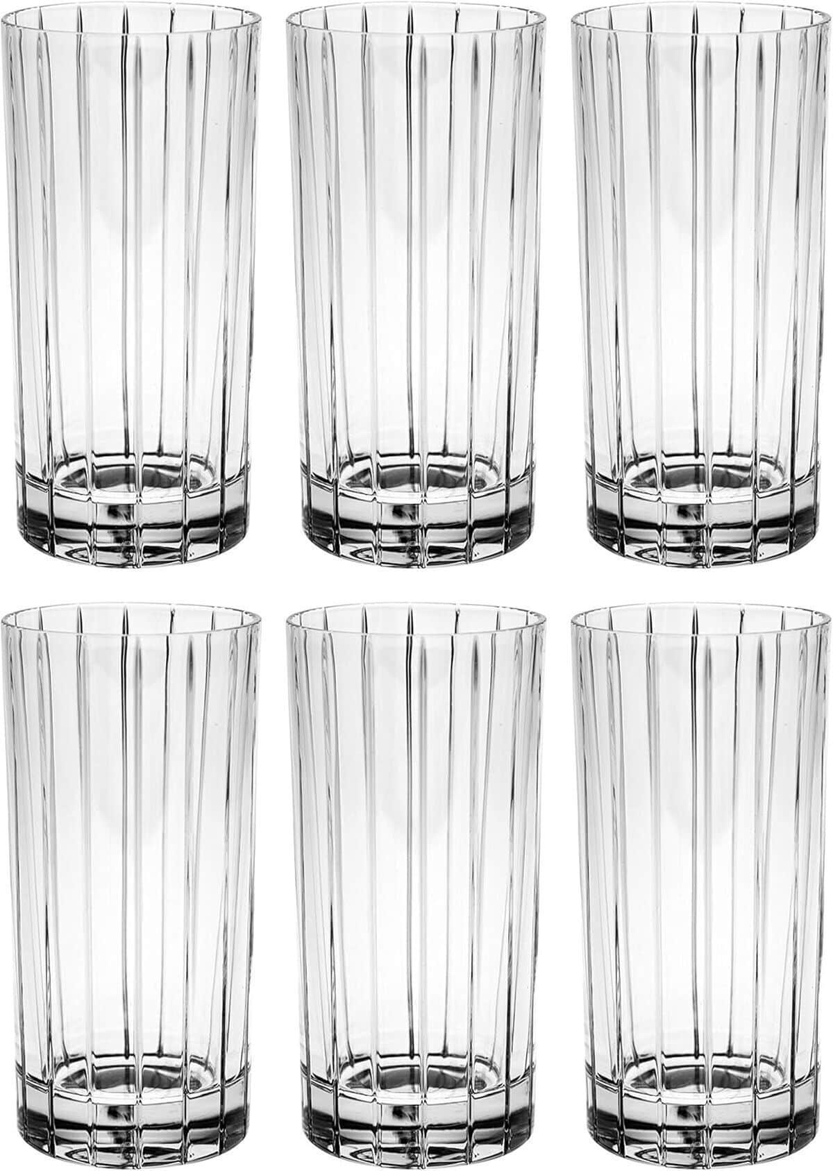 Avis : verres Barski en cristal motif rayé, lot de 6