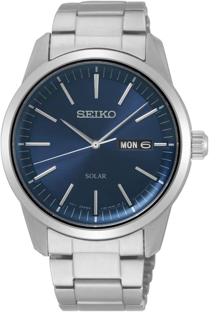 Avis : montre solaire Seiko SNE525P1 élégance en inoxydable