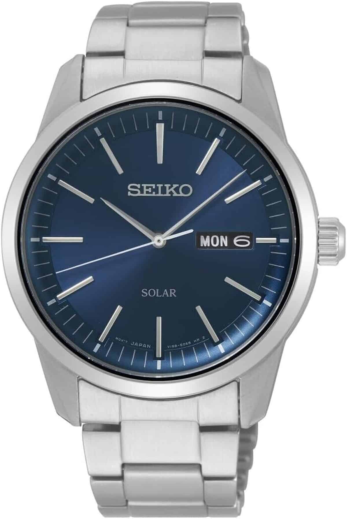 Avis : montre solaire Seiko SNE525P1 élégance en inoxydable