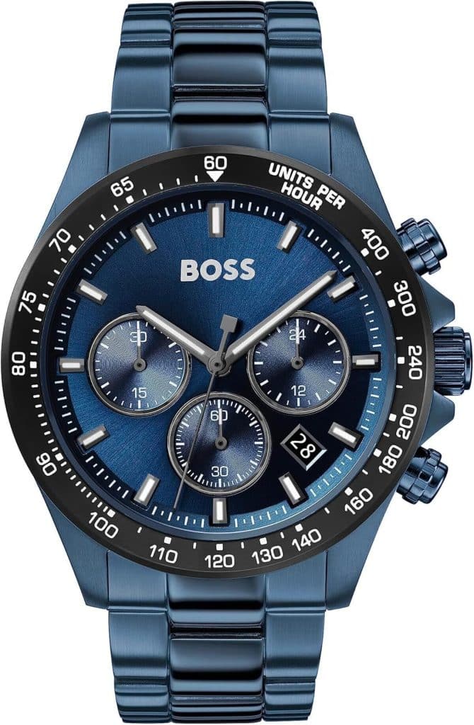 Avis : montre chronographe BOSS 1513758 avec bracelet en acier bleu