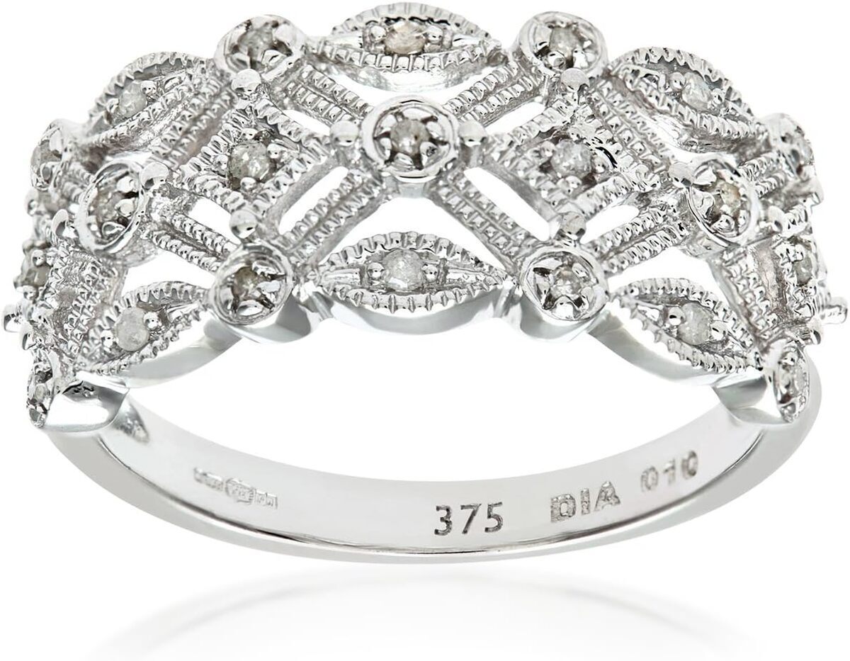 Avis sur la bague en or blanc 9 carats et diamant 0.1 cts - taille 64.5