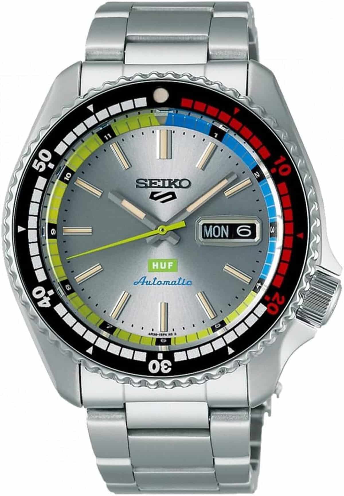 Avis sur la montre sport Seiko 5 SRPL33K1 : élégance multicolore