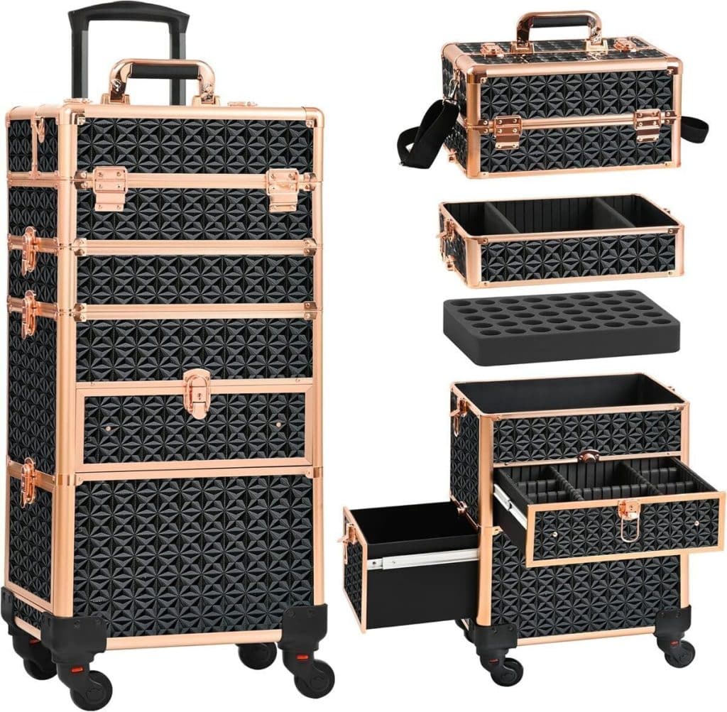 Avis trousse de maquillage à roulettes Galhubis 4 en 1