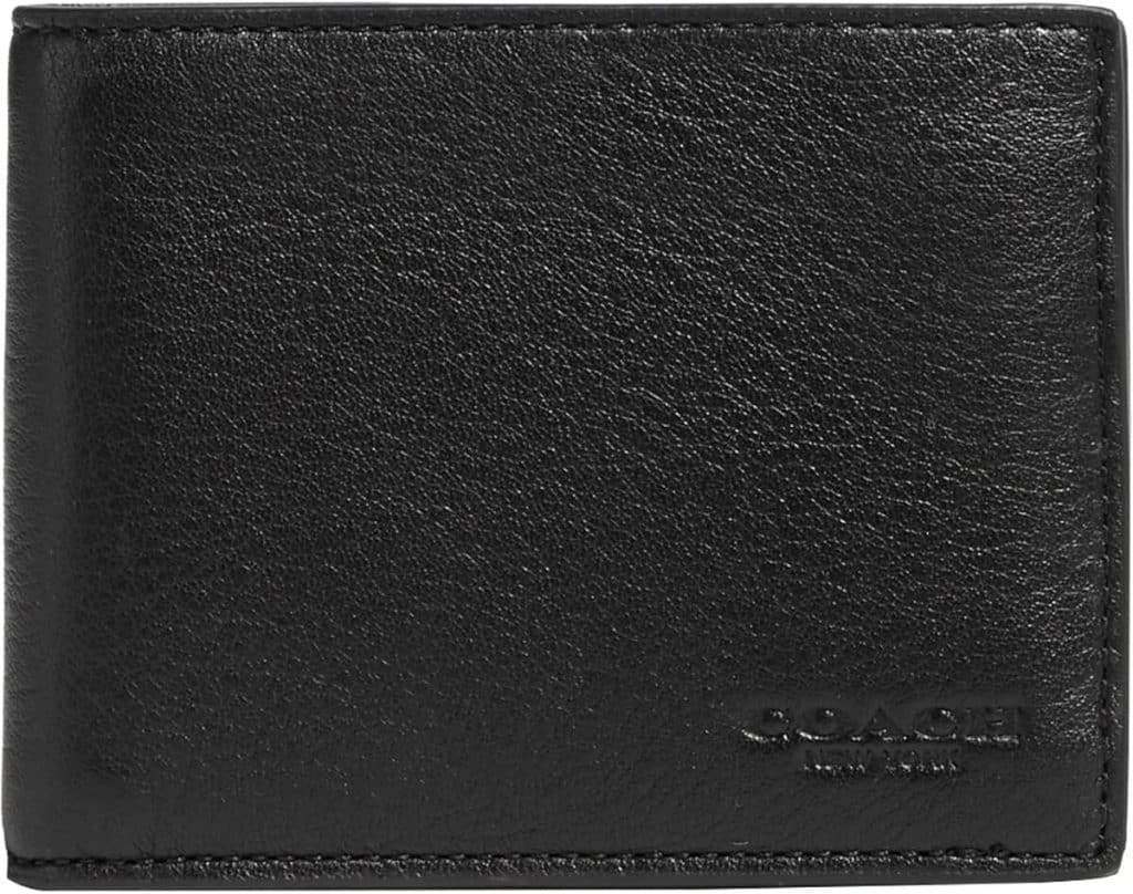 Test : portefeuille slim Coach en cuir de veau noir