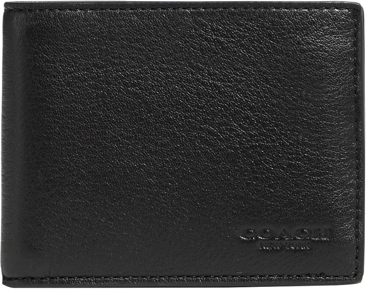 Test : portefeuille slim Coach en cuir de veau noir